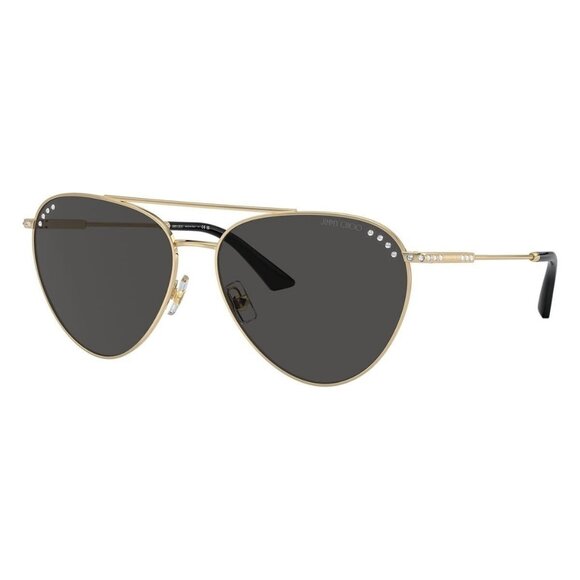 New JIMMY CHOO Gold Aviator JC4002B 3006/87 Sunglasses Women - Picture 1 of 6